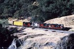 NWP freight along the Russian River with #4327. 5305, 6595. 3844.